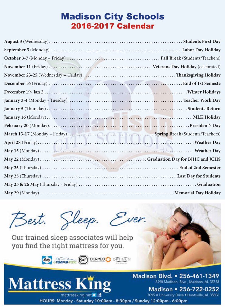 For the Best. Sleep. Ever., visit or call Chris Hastings at 8498 Madison Blvd. Madison, AL (256) 461-1349
mattressking.net/Home