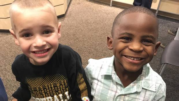 globeandmail's tweet photo. Two boys, one white and one black, get same haircut to trick teacher https://t.co/zPvIpwYUoM https://t.co/7x0LfjBcEc