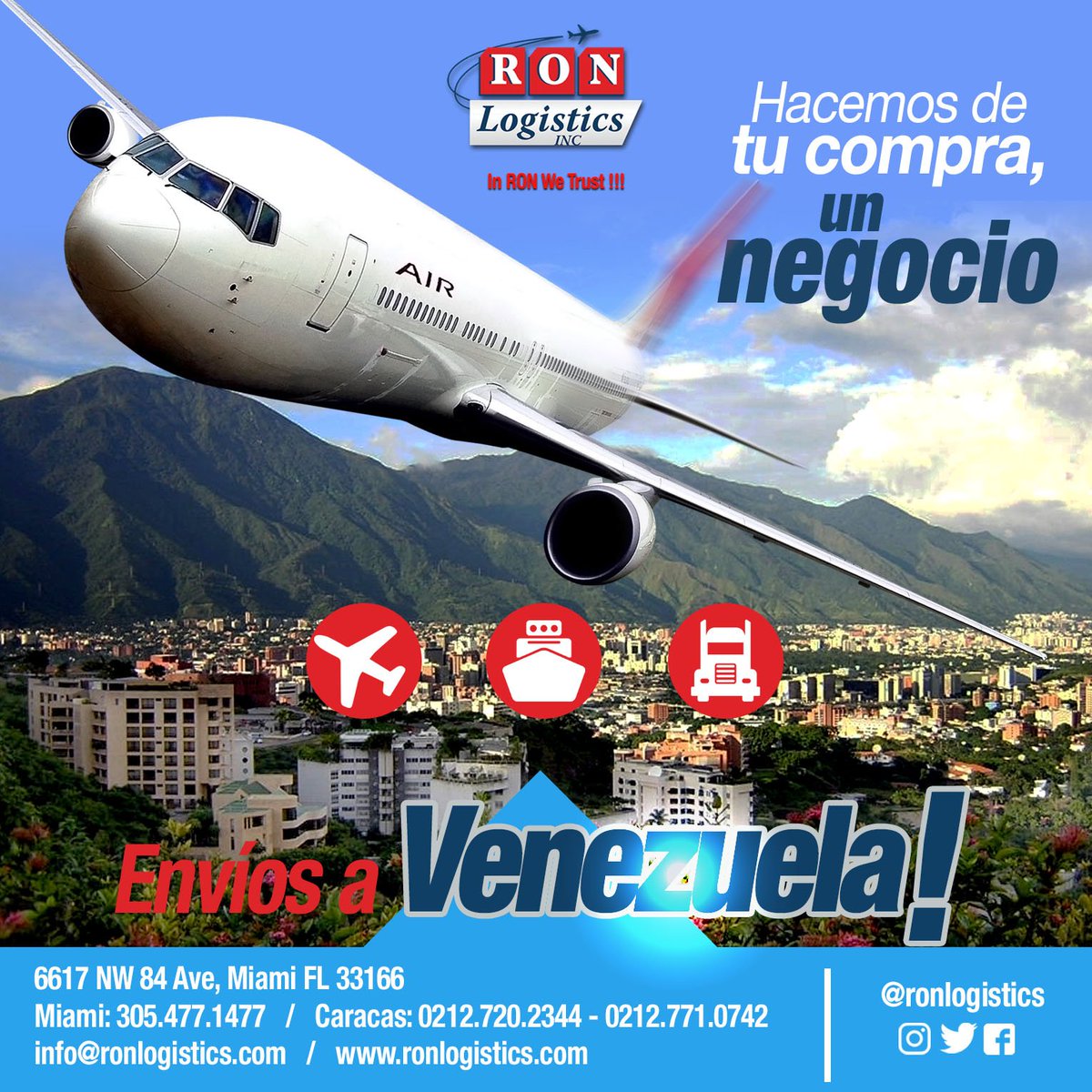ronlogistics's tweet photo. Somos los mejores para que tus envíos lleguen a tiempo. En @ronlogistics hacemos de tu compra un negocio! #Envios #Venezuela #Ronlogistics https://t.co/tXHmbNHps0