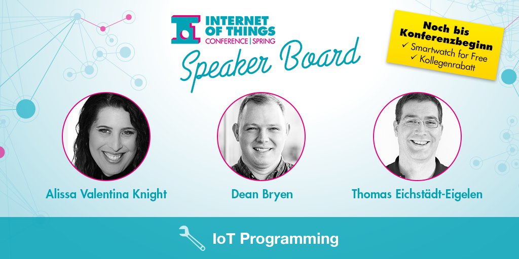 iotconf's tweet image. Alles über #IoTProgramming: Alissa Valentina Knight, @deanbryen &Thomas Eichstädt-Engelen! #IoT17 #TrendsBusiness ow.ly/5OZU309xVC4