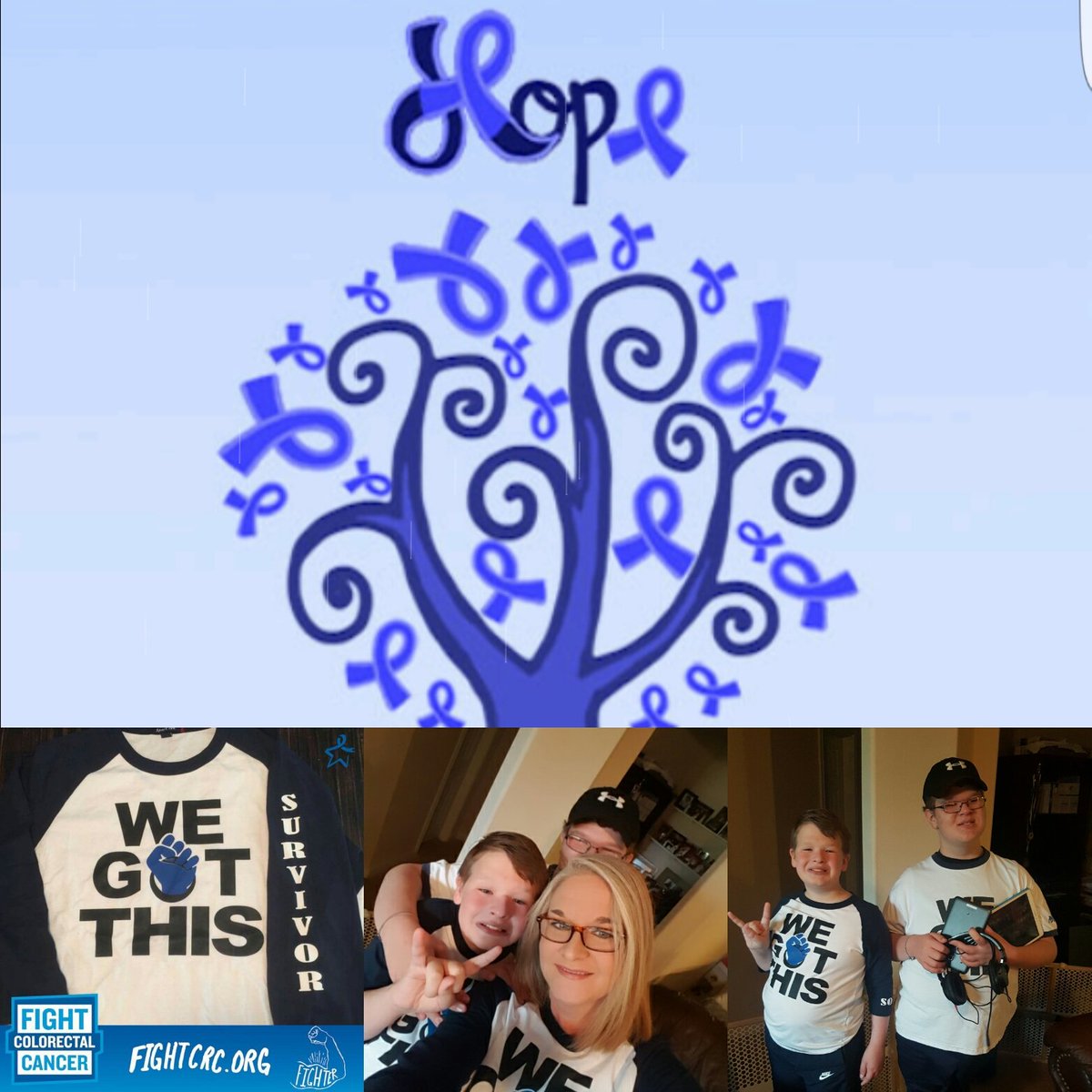 #whyiwearblue #coloncancer #survivor #noonefightsalone #wegotthis @CCAlliance @TexasOncology I fight for my boys! @icantastesound