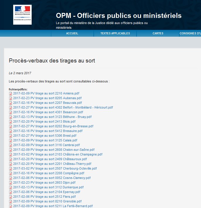 #Notaires
Les procès-verbaux des tirages au sort du 2 mars 2017 sont en ligne
>opm.justice.gouv.fr/content/proc%C…
