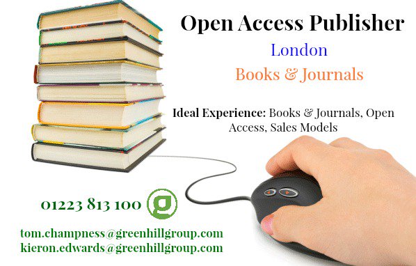 GreenhillPEM's tweet photo. HOT JOB - Open Access Publisher for STEM books &amp; journals, fantastic organisation #London #Publishing #Jobs #OpenAccess #STM https://t.co/SCqSozsOL4