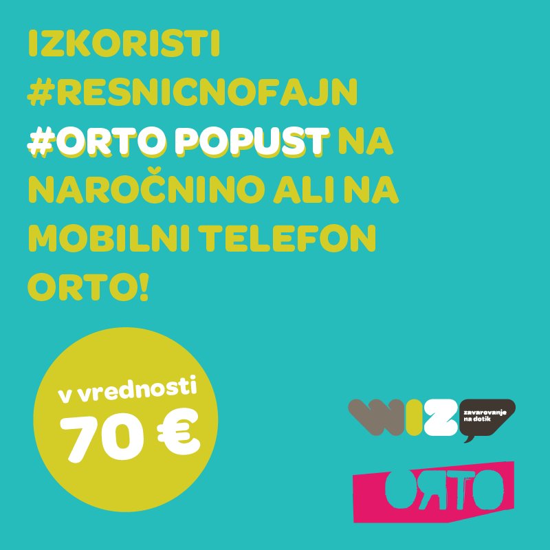 Novica zime. Popust za nov telefon ali naročnino <a href="/Orto_si/">Orto.si</a> pridobiš s sklenitvijo WIZ dopolnilno zdravstveno. Klik: wiz.si/orto