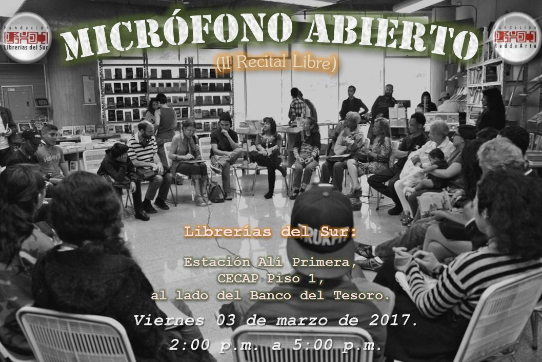 LibreriasLt's tweet photo. #Hoy | II Recital Libre "Micrófono Abierto", para todos los géneros literarios. No requiere experiencia. 2:00 - 5:00 p.m. #EntradaLibre https://t.co/2pJwXqGdEf