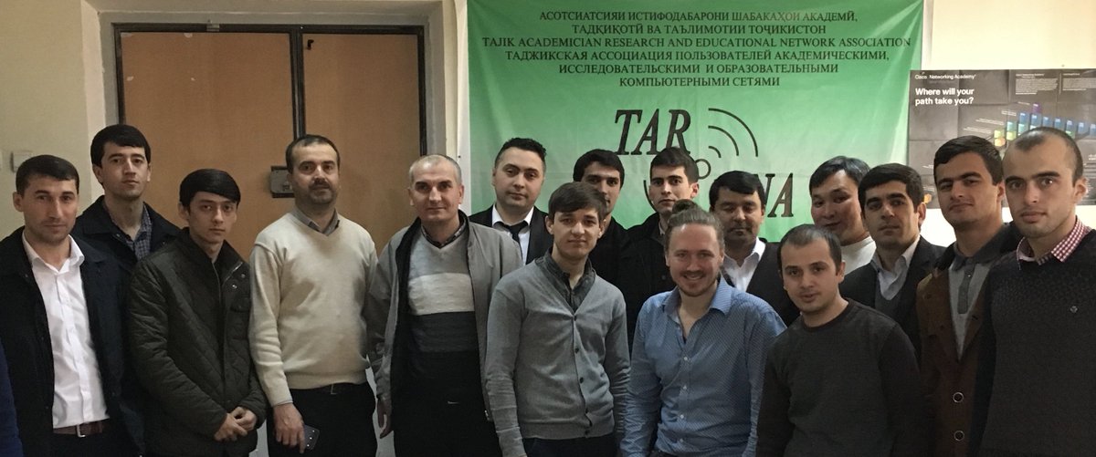 BrookSchofield's tweet photo. These guys just brought #eduroam to Tajikistan with help from @MAGIC_our_voice, TARENA https://t.co/LKagsZwNX3 and CAREN-NOC. https://t.co/DoaiHQQ5NF