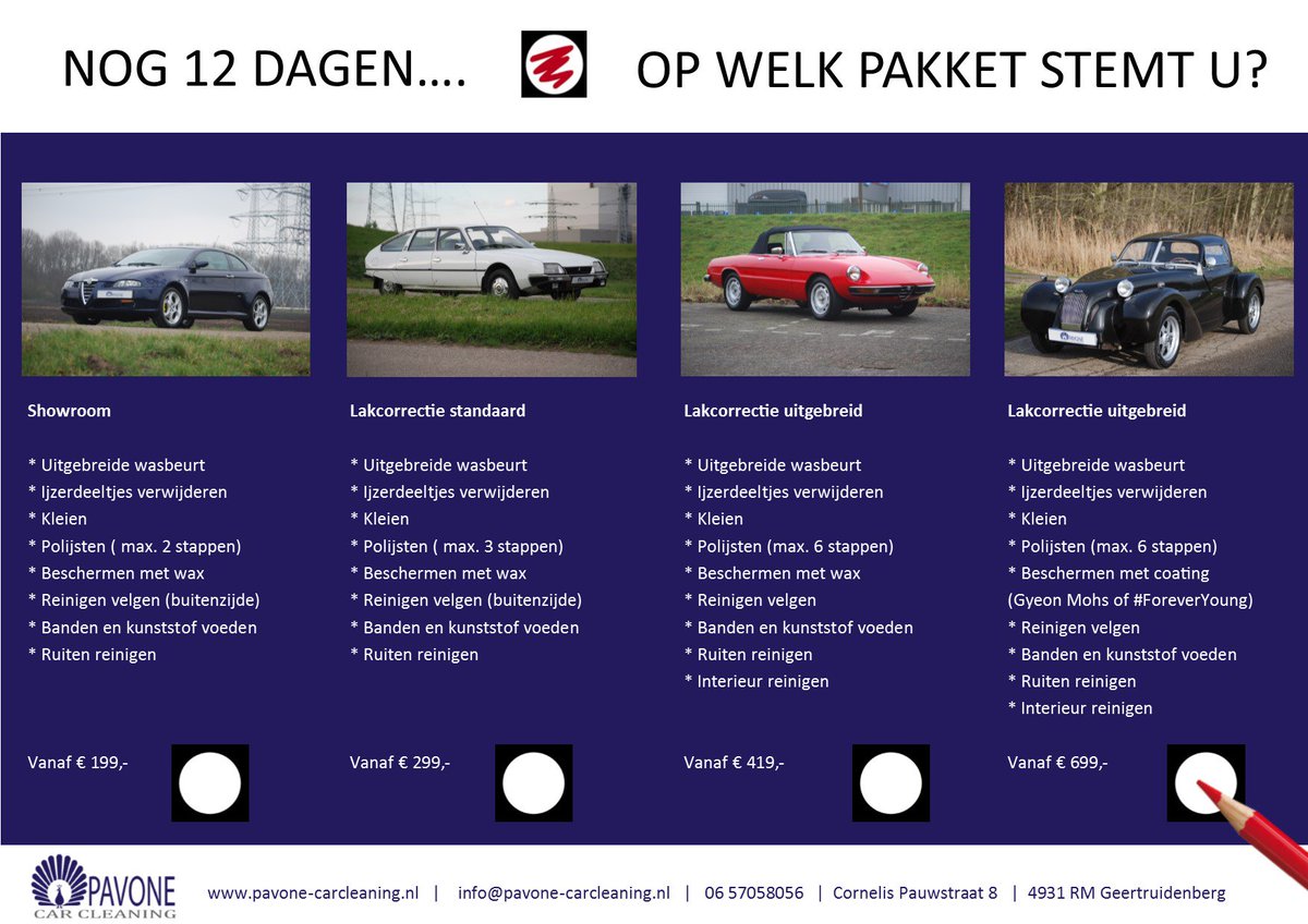 pavonecc's tweet photo. Nog 12 dagen... Op welk pakket stemt u?
(Prijzen zijn excl. btw) #verkiezingen #cda #vvd #pvda #sgp #christenunie https://t.co/3EtGhPF3Gu