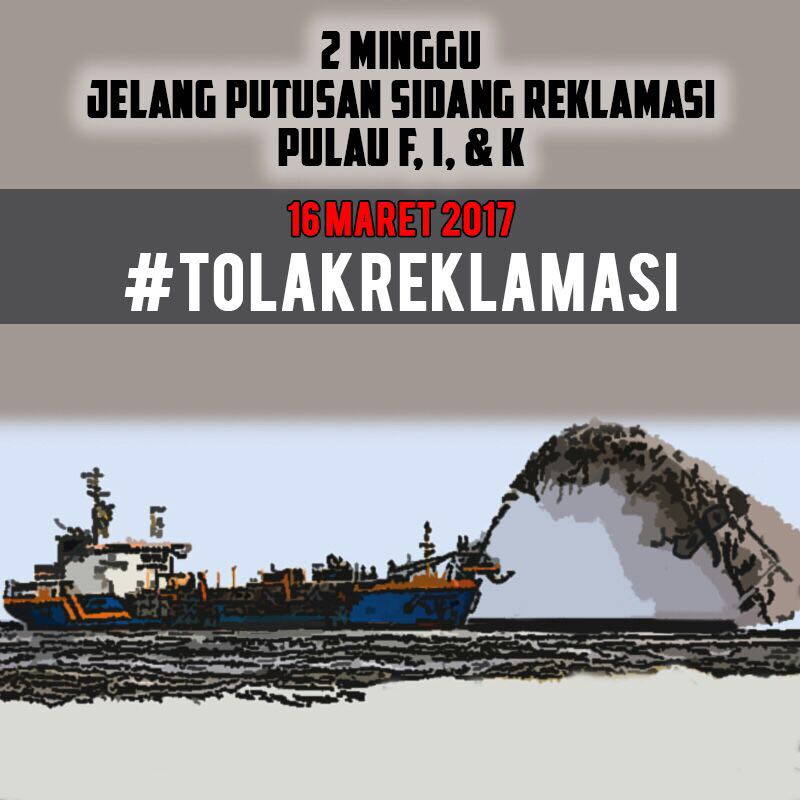 JJRizal's tweet photo. Jakarta #TolakReklamasi bersiap nyambut putusan sidang https://t.co/yzOfLwA1xy