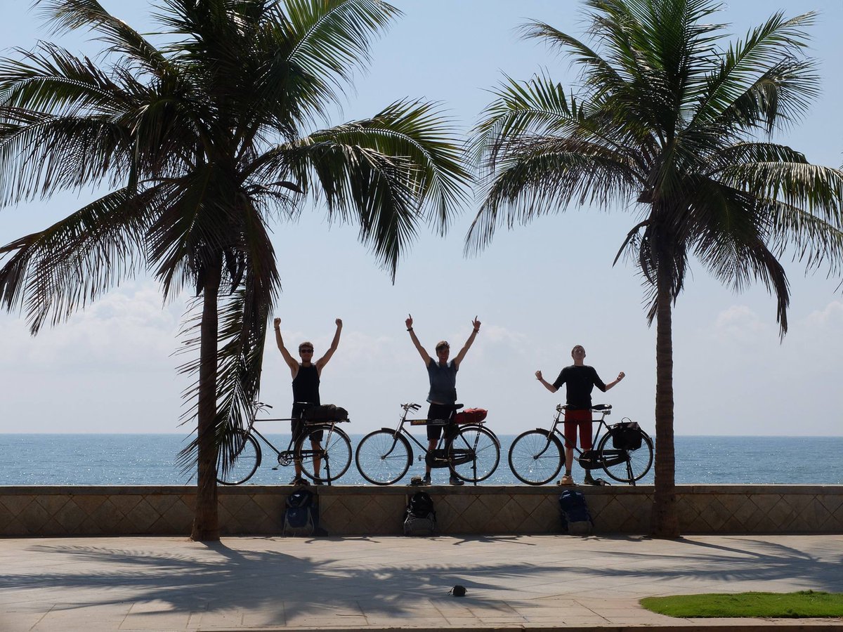 CotswoldBrum's tweet photo. Last year, Abel, Dave and Tom spent 3 months cycling, and walking in South India! Pop in and tell us where you're off to! #StaffAdventures https://t.co/EI1kZcpUMg