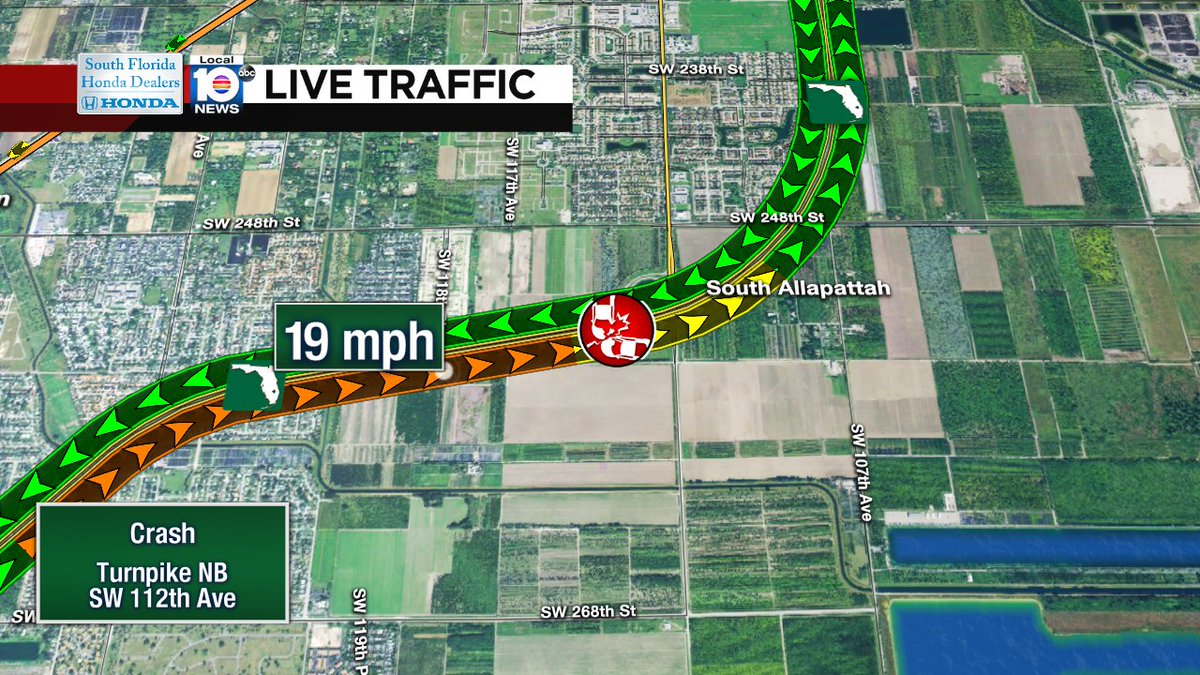 Crash on Turnpike NB at SW 112th Ave #traffic https://t.co/ZGgum0Gxdx