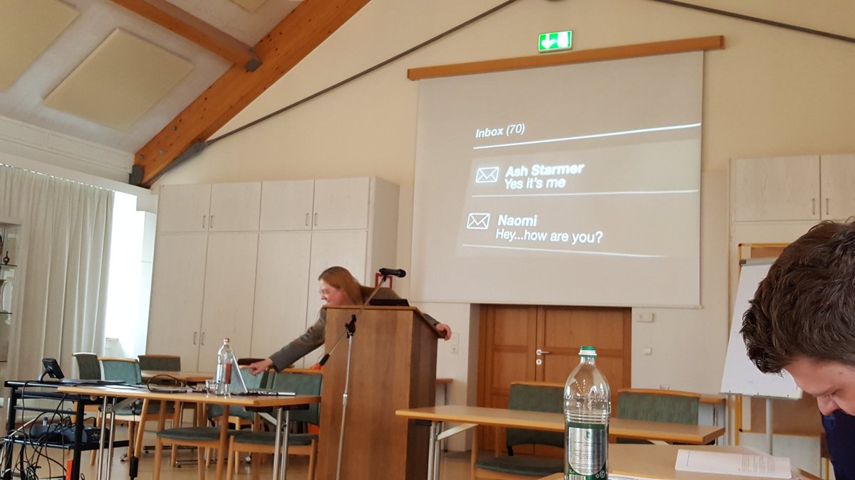 amaldon's tweet photo. Kirsten Brukamp shows a clip from Black Mirror and describes the first real-world chat bot of a dead person #transmortality https://t.co/tucwTmS95I