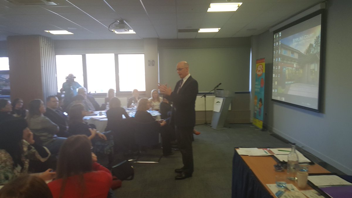 GLPStraining's tweet photo. John Swinney addresses the GLPS CONFERENCE #GLPS17 https://t.co/JktM3cUTBC