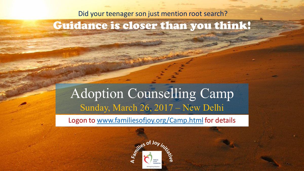 FamiliesofJoy's tweet photo. #RootSearch need not overwhelm you. Attend our #AdoptionCounsellingCamp. Log on to https://t.co/JAhKR6ENtk for details. https://t.co/NiN7aLZ2TR