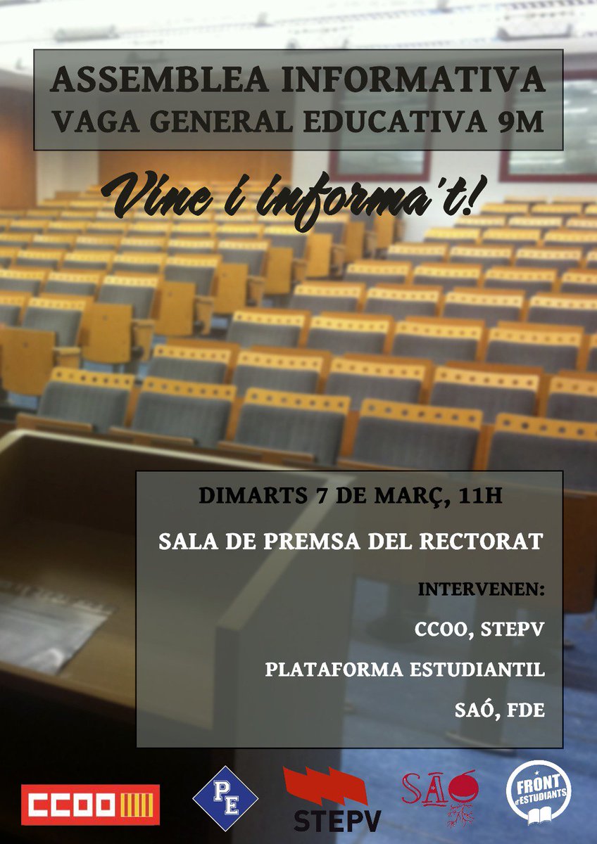Assemblea informativa vaga general educativa #9M