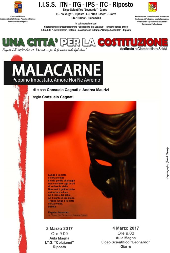 Riposto: "Malacarne, Peppino Impastato, amore noi ne avremo" - siciliajournal.it/riposto-malaca…