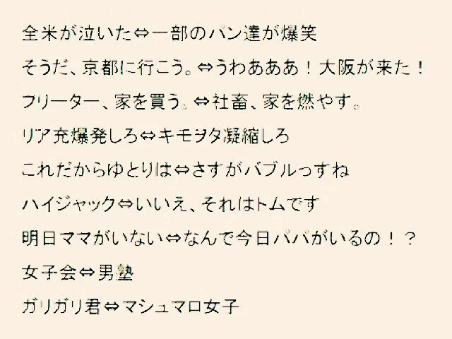 本当にそれで合ってる？いろんな言葉の対義語がこれｗｗｗ