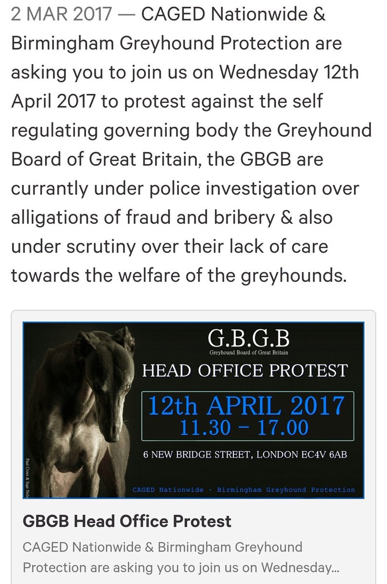 PetLevrieri's tweet photo. 📣#AnimalRights #Protest #London 📣#12Apr 📣
🆚#GreyhoundAbuse 🆚#GreyhoundRacing
🔴🔴#Join 🔴🔴#Support 🔴🔴#Fight4Animals
https://t.co/ZQAI27SVci https://t.co/5edMETLqaN