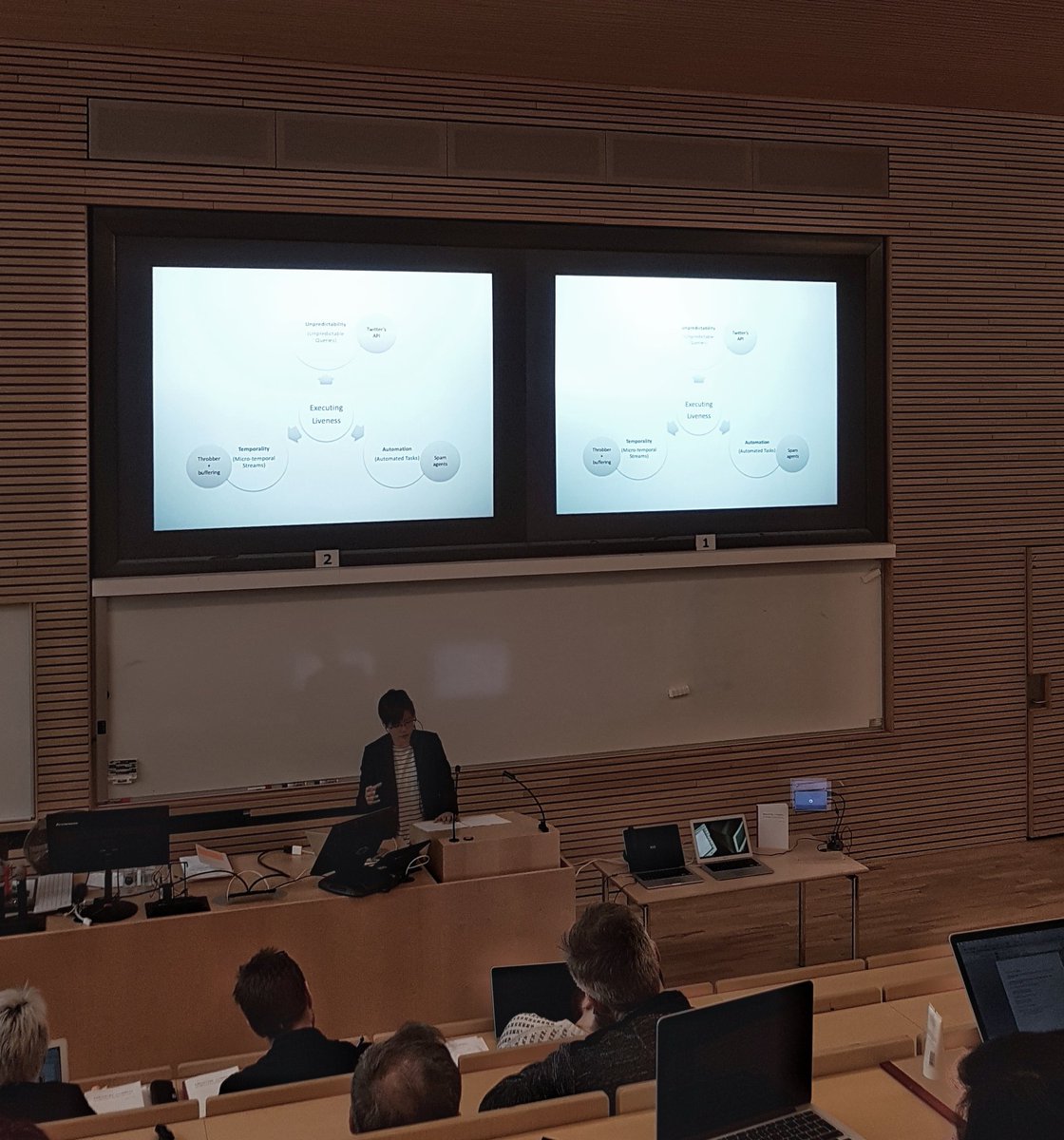 Bjoernsten's tweet photo. Winnie Soon PhD defence intro on Executing Liveness. All going very well!! https://t.co/zlyrgMfAxI