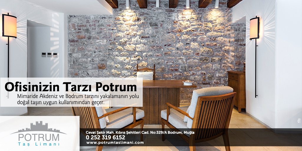 PotrumTasLimani's tweet photo. 0252 319 61 52 https://t.co/9jtGq36aLt
Ofisinizin Tarzı POTRUM
#bodrum #insaat #proje #uygulama #dekor #dizayn #tas #mermer #potrumtaslimani https://t.co/p7VtyGH4ph