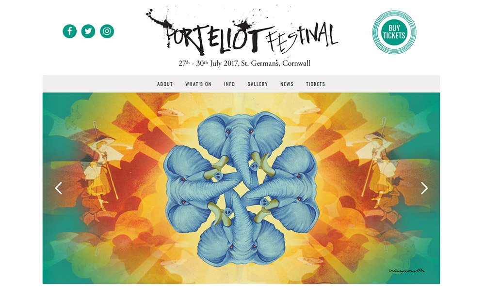 docandtee's tweet photo. New website up for @PortEliotFest with illustrations by legendary #nigelwaymouth and design skills from @asidestudio #Webdesign #design https://t.co/N4O8bqMVZR