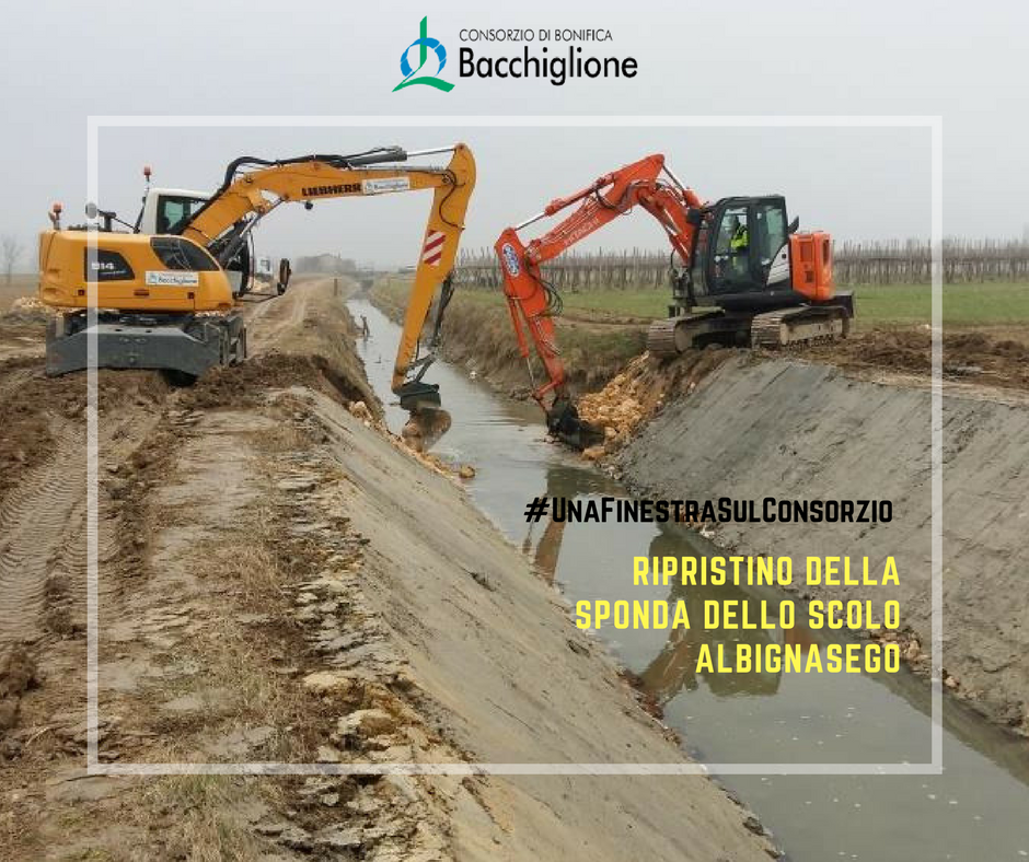 #UnaFinestraSulConsorzio Ogni stettimana raccontiamo quello che facciamo:  #Padova ripristino delle sponde dello scolo <a href="/albignasego/">Comune Albignasego</a>
