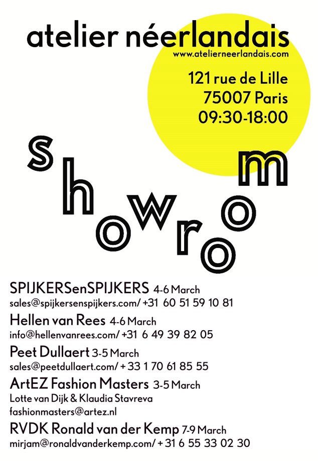 Today is the start of our shared showroom for
#parisfashionweek #PFW
#atelierneerlandais 
#NLFR