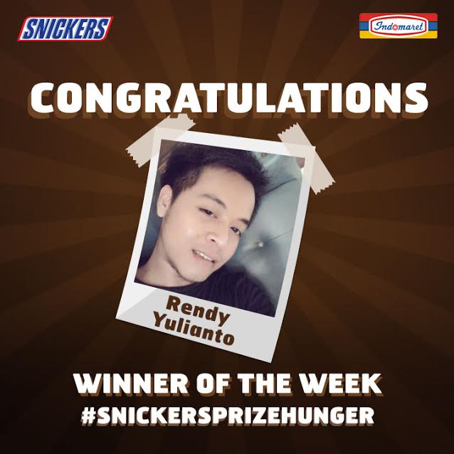 Selamat Rendi Yulianto, lo udah menangin G-Shock dari #SNICKERSPrizeHunger! Yang belom menang, nantikan keseruan Snickers berikutnya ya!