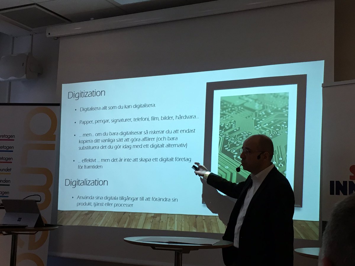 Karin_S_Baathe's tweet photo. @Microsoft Sweden sort out the terms #digization &amp; #digitalization for us at #ServiceInnovationSweden @AlmegaAB #innovation https://t.co/Su1UZNxszd