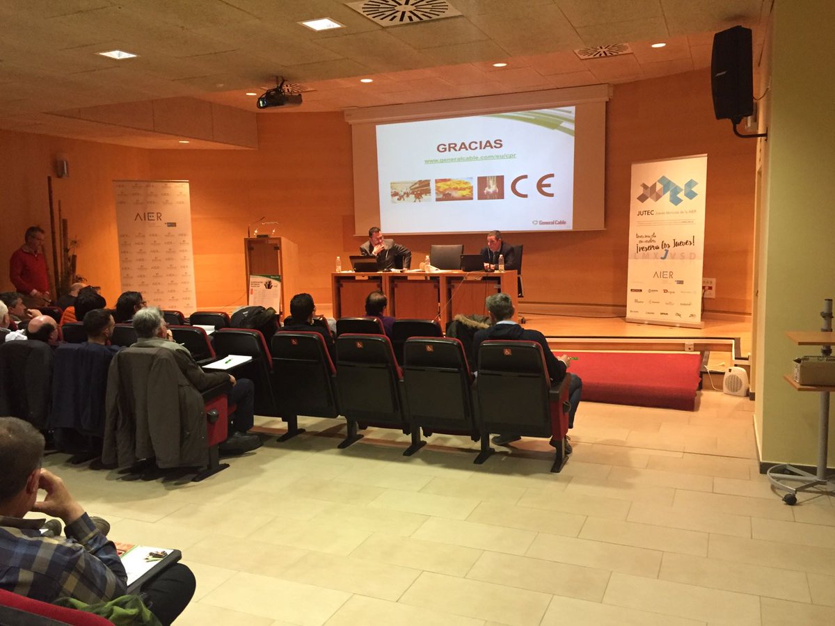 AIER_Rioja's tweet photo. Jornada #JUTEC sobre Cables eléctricos en el Reglamento de Productos de la Construcción (CPR) https://t.co/1ICzS2WV08
