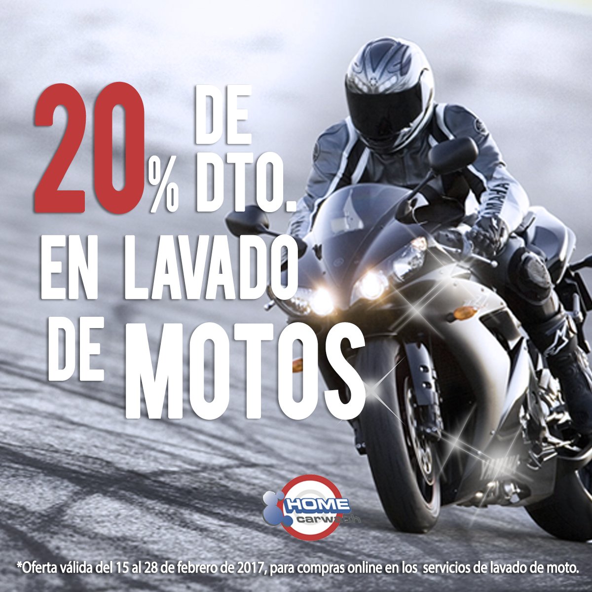 HomeCarWashBcn's tweet photo. 20% de dto. en compras online hasta el 28/02/17 y recuerda ¡Tienes hasta el 31/05/17 para traernos tu moto! https://t.co/M9GHMfciaE https://t.co/wpnosArkwx