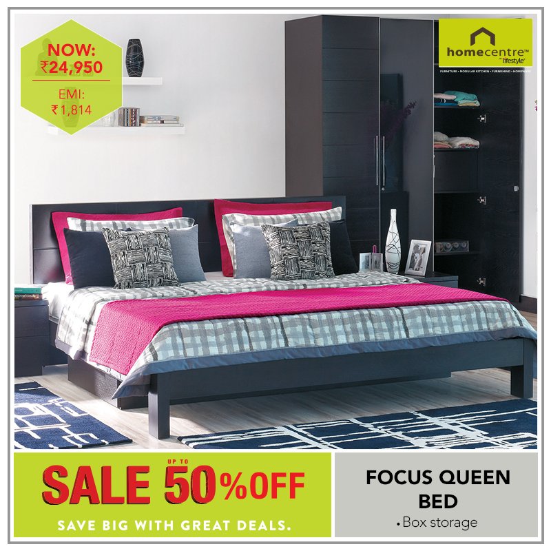 HomeCentreIndia's tweet photo. Turn your room into a piece of art!
Elegance paired with box storage, to make our Focus Queen Bed the perfect choice for you.
#SaveBigWithHC https://t.co/B22UIEjykA