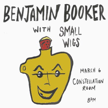 smallwigs's tweet image. WIG OUT! We open for @bbookerNOLA March 6-The Constellation Room - doors at 8PM - All Ages Flyer by Mikki Itzigsohn