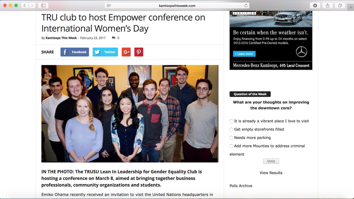 trusuLeanIn's tweet photo. THANK YOU @KamThisWeek for helping us get the word out that our Empower Conference exists!!! https://t.co/HeBzuVk5my #LeanInTogetherKamloops https://t.co/X1Zx92ey4x