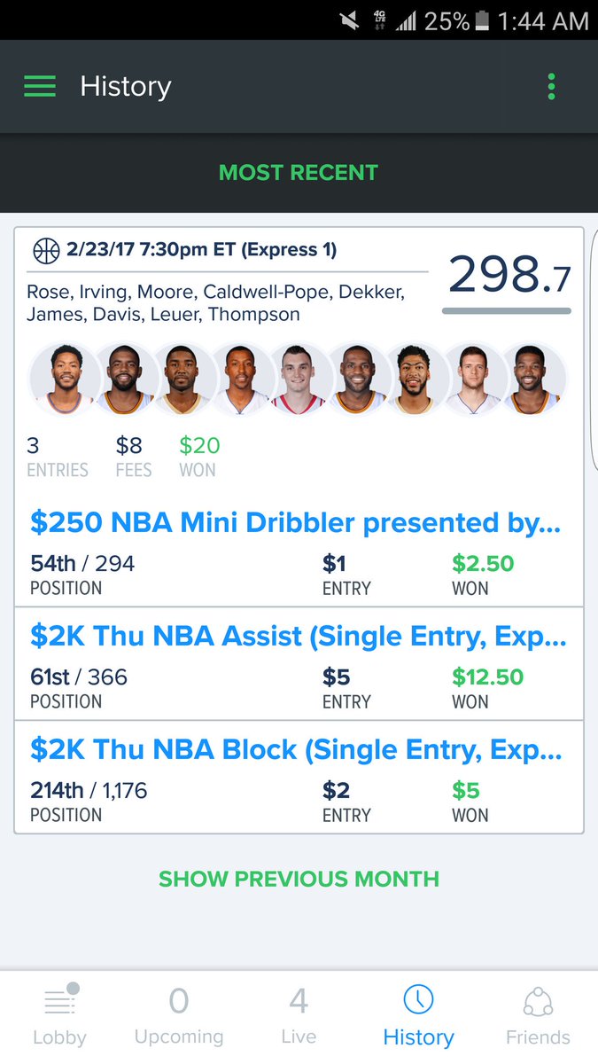 RoyalFlushDFS's tweet photo. Another successful night! 6/6 in GPPs. https://t.co/XIbFFyP985