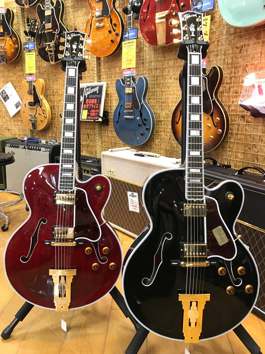 Yamano_Rockinn's tweet photo. 【B館2階】当フロアでは「Gibson Custom Shop L-5 CES」ももちろんお試し弾きができます!その高貴な貫録が漂うルックスを、そしてディープな唯一無二の音を、ぜひご体感ください! #Gibson #L5CES #Ebony #WineRed https://t.co/CJSFJh9o4o
