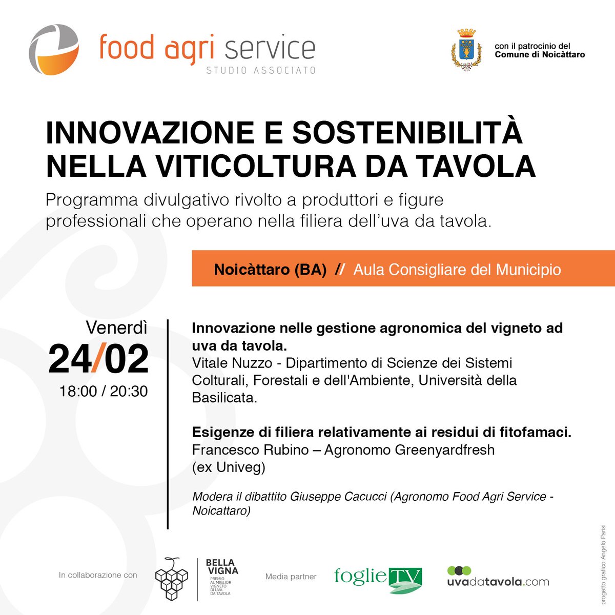 "Innovazione e sostenibilità nella viticoltura da tavola" oggi presso la sala consiliare a Noicattaro alle ore 18:00 goo.gl/HKVkYl