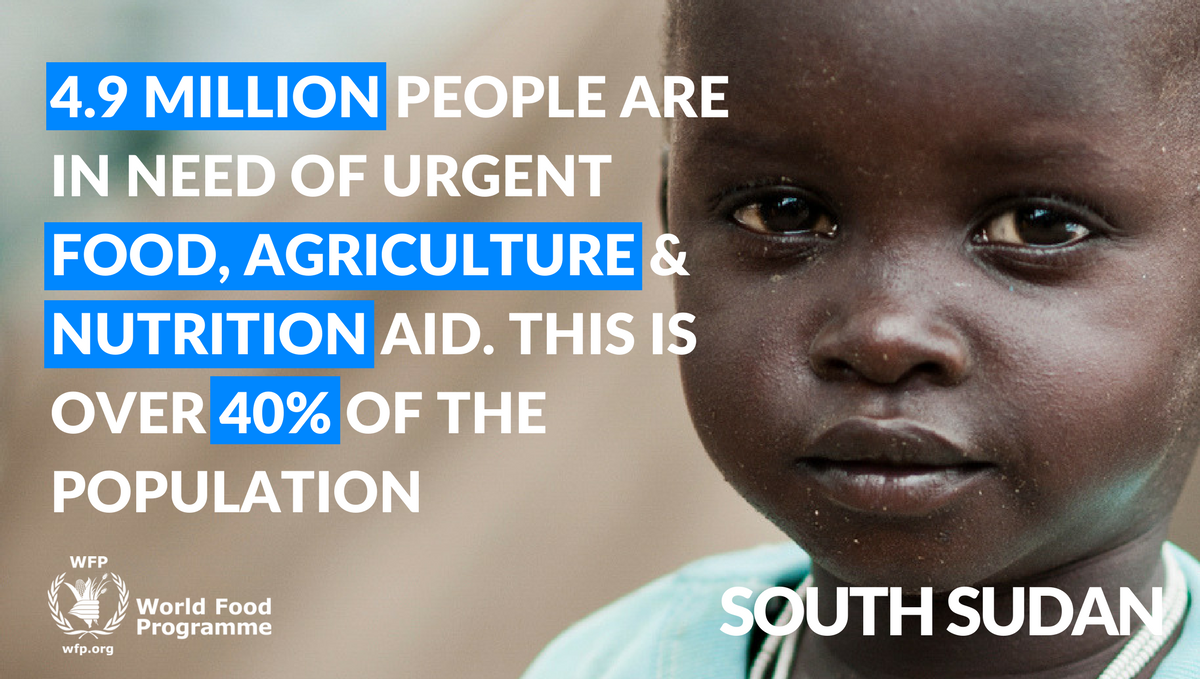 WFP_Africa's tweet photo. Famine has hit parts of South Sudan. Nearly 5M people urgently need life-saving assistance. You can help→ https://t.co/etklhoC8O8 https://t.co/806T2jbZUl