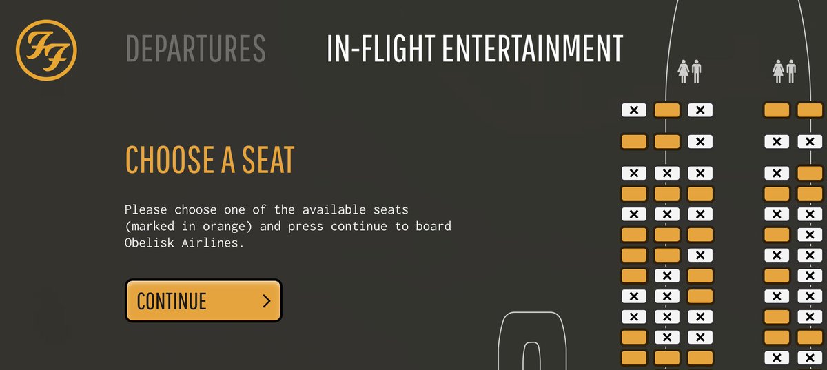 In-flight entertainment begins soon. Please choose a seat. bit.ly/ObeliskAir
<a href="/ObeliskAirlines/">Obelisk Airlines</a>