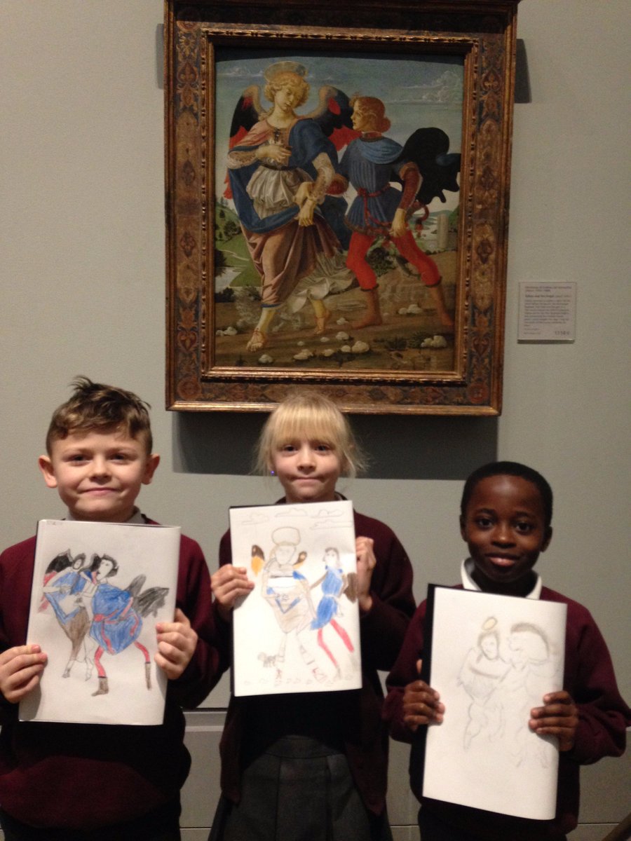Alderwoodsch's tweet photo. What a great way to end last half term - Elm Class visit the National Gallery to see 'Tobias and the Angel'. https://t.co/NjWzLm5FOb
