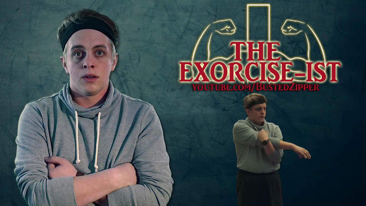 BustedZipper's tweet photo. The Exorcise-ist comes out TODAY!
#Exorcise #Exercise #WhatPossessesYou #YouTube #Horror #Comedy #BustedZipper https://t.co/WOMMD0x2Gx