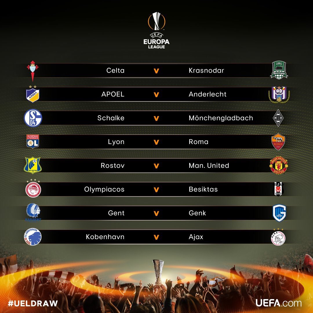 MundoFutbol_Ve's tweet photo. Ya están definidos los 8vos de final de la Europa League. https://t.co/o4qGOEftvh