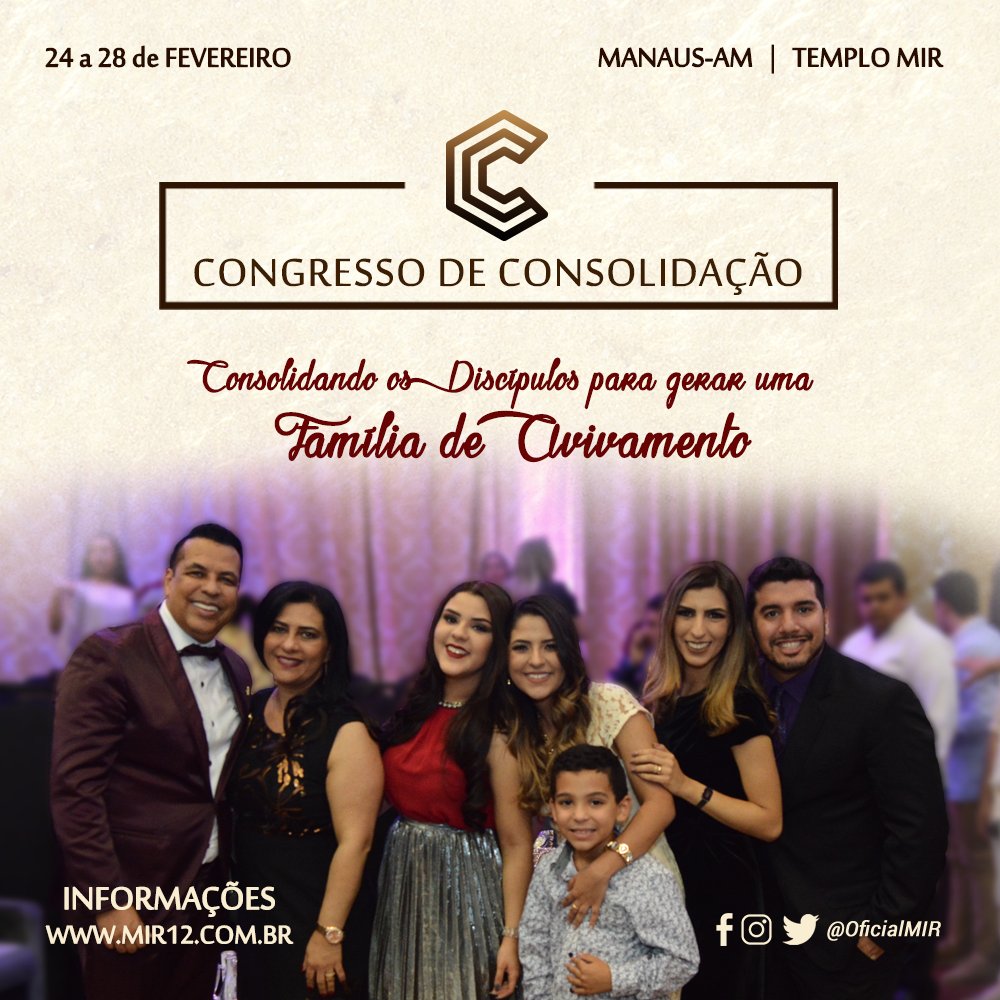 Shalom! A partir de hoje, 24, até Terça, 28 de Fevereiro, estaremos mergulhados no #CongressodeConsolidação2017 do <a href="/OficialMIR/">MIR Oficial</a>