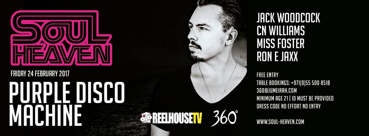 ReelhouseTV's tweet photo. Tonight from 6pm GMT/10pm UAE ... @soul_heaven presents @PurpleDiscoM #liveandvisual from @360dubai ... https://t.co/b5PRPxQ98u #house #tv https://t.co/ftQd1RjDQ3