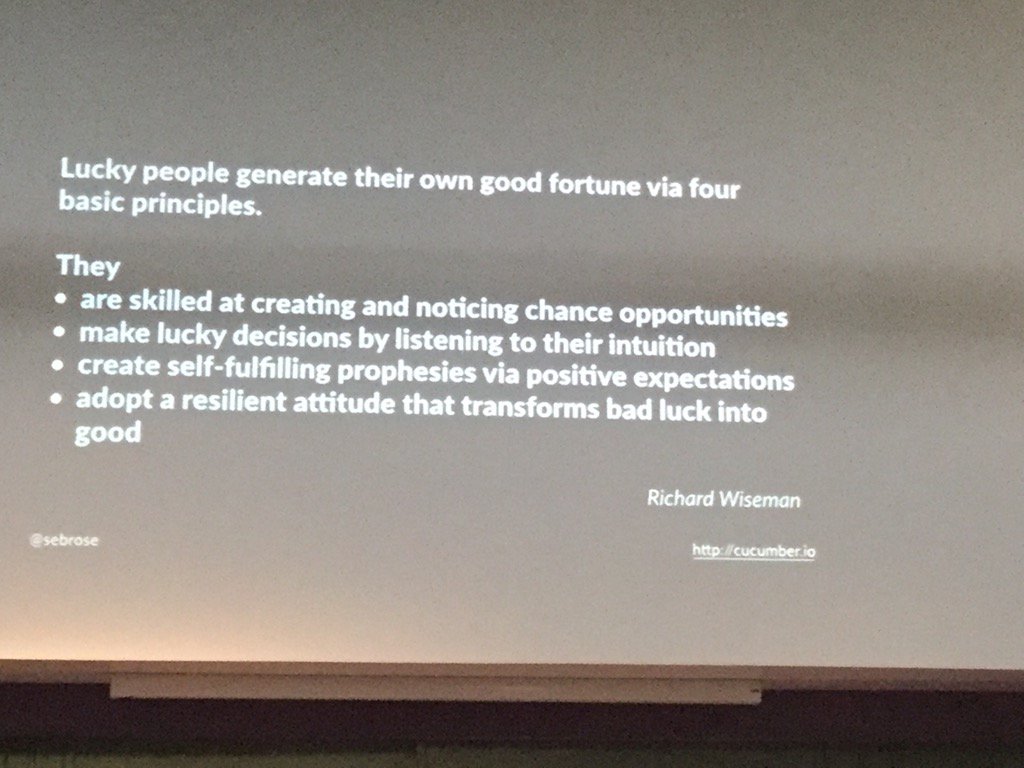 ErmineAmies's tweet photo. Agreed - essential business action - make your own luck via @sebrose @NorDevCon #nordevcon17 #salestips https://t.co/nbZDwG3Nj0