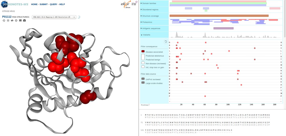 InstructI2PC's tweet photo. Did you know it? #3DBIONOTES can display genetic variants onto structural models @PDBeurope @InstructI2PC @ELIXIREurope @CORBEL_eu https://t.co/f6TQ8NWpme
