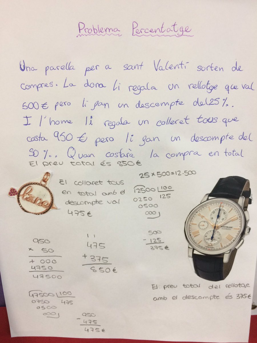 SanperaTorras's tweet photo. #invertir les coses per ser més competents. Inventar-se #problemes #resoldre en grup #percentatges #6è https://t.co/Y8d9wNzOoA