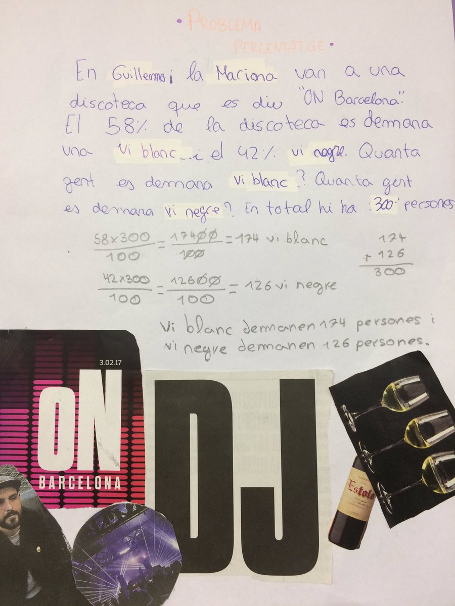 SanperaTorras's tweet photo. #invertir les coses per ser més competents. Inventar-se #problemes #resoldre en grup #percentatges #6è https://t.co/Y8d9wNzOoA