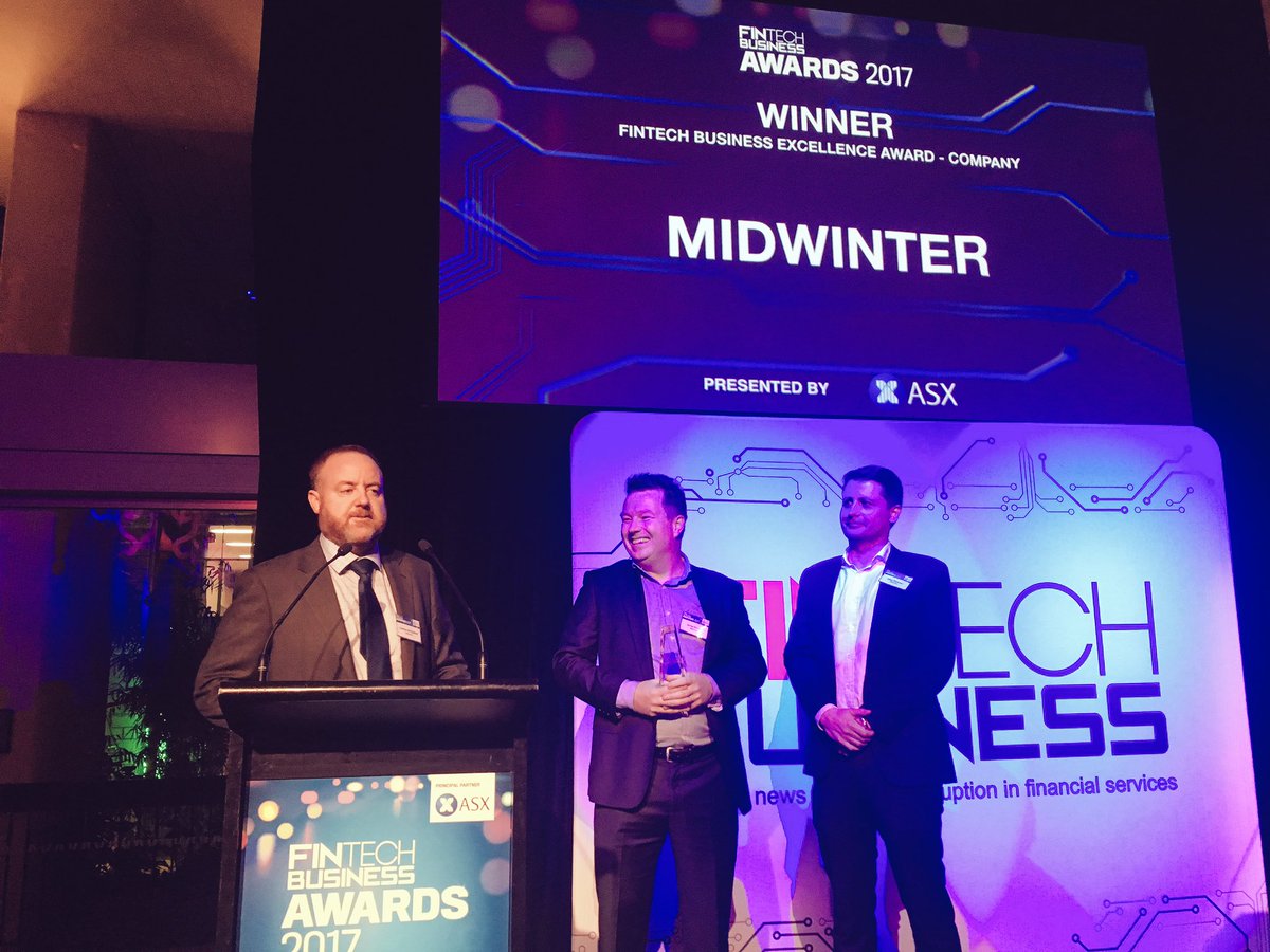 Midwinterfs's tweet photo. Wow. We are speechless and humbled to have won the #FintechBusinessAwards excellence award for 2017! https://t.co/4CJKAEgO5a