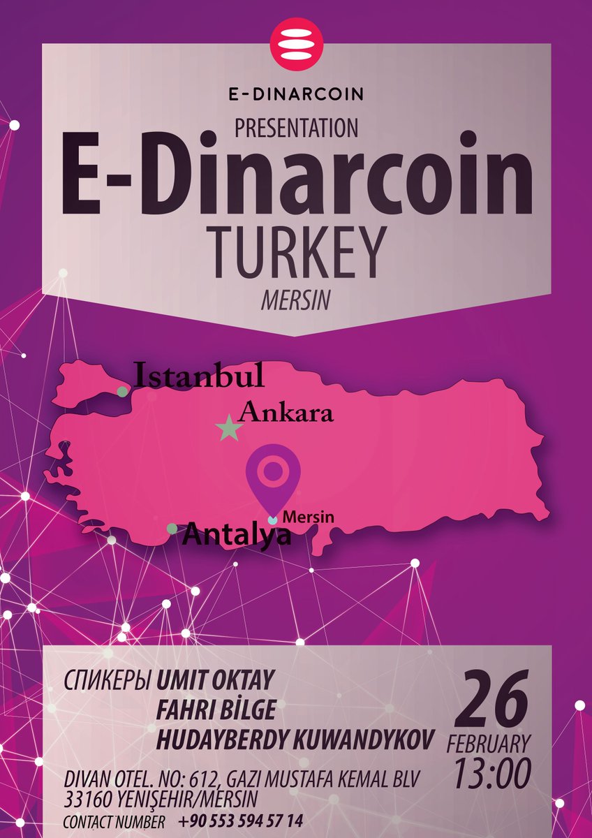 Presentation of the E-DINARCOIN in Mersin (Turkey)
e-dinar.io/news/main/pres…