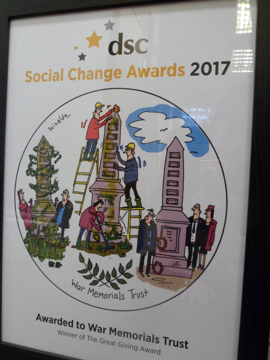 Thank you to everyone who voted for <a href="/WarMemorials/">War Memorials Trust</a> for the DSC Great Givers Funding Award. We were delighted to win last night. <a href="/DSC_Charity/">DSC</a>